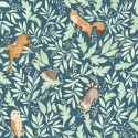 Caselio|Kids wallpaper with forest animals in blue|Children's