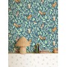 Caselio|Papier peint enfant animaux de la forêt bleu|Enfants