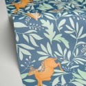 Caselio|Papier peint enfant animaux de la forêt bleu|Enfants