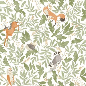 Marburg|Beige Waldtier Kinder Tapete|Kindertapete