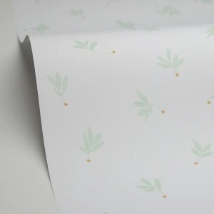 Caselio|Papier peint enfant branches dessinées vert amande|Enfants 2