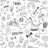 Caselio|Papier peint enfant graffiti d’enfants noir et blanc|Enfants