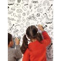 Caselio|Kindertapete mit Kindergraffiti in Schwarz-Weiß|Kindertapete