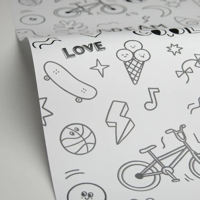 Caselio|Papier peint enfant graffiti d’enfants noir et blanc|Enfants