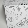 Caselio|Papier peint enfant graffiti d’enfants noir et blanc|Enfants
