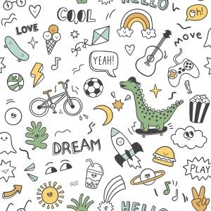 Borastapeter|Wallpaper kids magic forest beige and linen|Children's