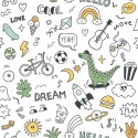 Caselio|Kids wallpaper with children’s graffiti in multicolour|Children's