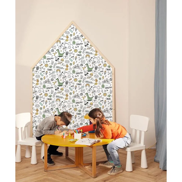 Papel pintado infantil graffiti de niños multicolor - Caselio Les Minis Mondes 105834527