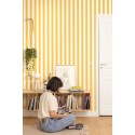 Caselio|Papier peint rayures jaune enfant scandinave|Rayures