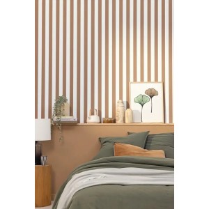 Casadeco|Papier peint rayures larges beige rétro moderne|Rayures 2