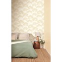 Caselio|Mediterranean pine wallpaper in white and gold|Wallpaper