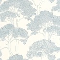 Caselio|Papier peint pins méditerranéens bleu|Papier Peint