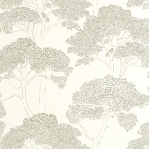 Papeldecor|Afrikanisches Landschaftsmuster Toile de Jouy Tapete mit textiler Optik|Tapeten