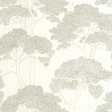 Caselio|Mediterranean pine forest wallpaper in white and green|Wallpaper