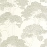 Caselio|Papier peint forêt de pins méditerranéens blanc et vert|Papier Peint