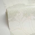 Caselio|Papier peint forêt de pins méditerranéens blanc et vert|Papier Peint