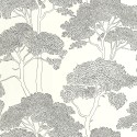 Caselio|Scandinavian-style wallpaper with pines in black and white|Wallpaper