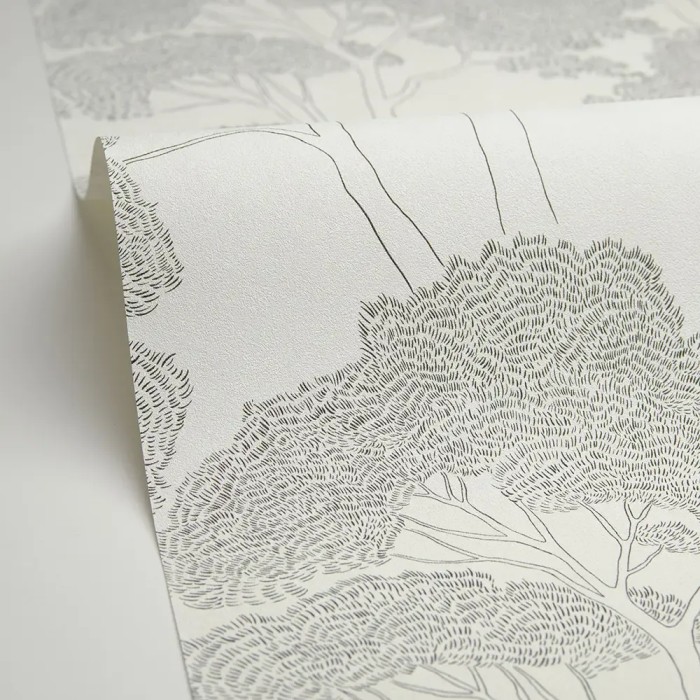 Caselio|Papel pintado pinos blanco y negro estilo escandinavo|Papel Pintado