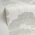 Caselio|Papier peint style scandinave avec pins noir et blanc|Papier Peint