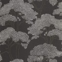 Caselio|Mediterranean wallpaper with black and gold pines|Wallpaper