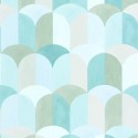 Caselio|Geometrische Tapete in Pastellblau-Tönen|Tapeten