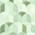Caselio|Papier peint géométrique vert, idéal pour la cuisine|Géométrique