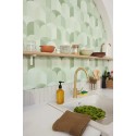 Caselio|Papier peint géométrique vert, idéal pour la cuisine|Géométrique