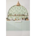 Caselio|Papier peint géométrique vert, idéal pour la cuisine|Géométrique