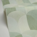 Caselio|Papier peint géométrique vert, idéal pour la cuisine|Géométrique