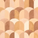 Caselio|Papier peint carreaux de cuisine français tons marron|Géométrique