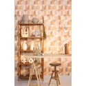 Caselio|French kitchen tile wallpaper in brown tones|Geometric