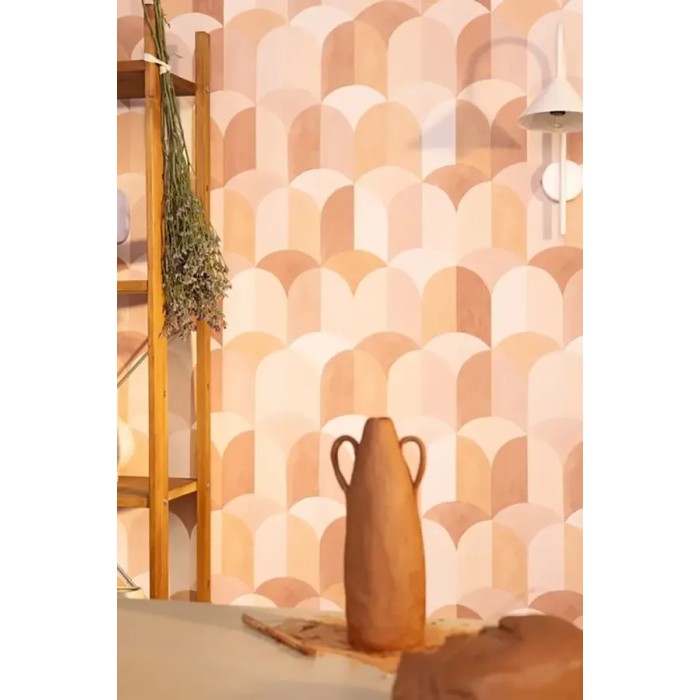 Papel pintado azulejos de cocina francés tonos marrón - Caselio Azur 105448465