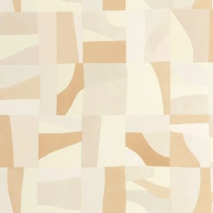 Casamance|Geometrische Tapete grün künstlerischer Herbin-Stil|Abstrakt