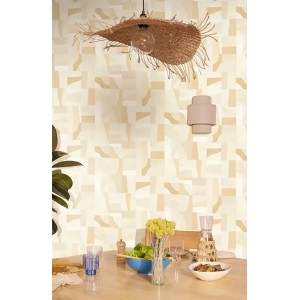 Casamance|Geometrische Tapete grün künstlerischer Herbin-Stil|Abstrakt 2