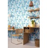 Caselio|Geometric wallpaper in blue tones|Abstract
