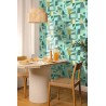 Caselio|Abstract wallpaper in green and turquoise tones|Wallpaper