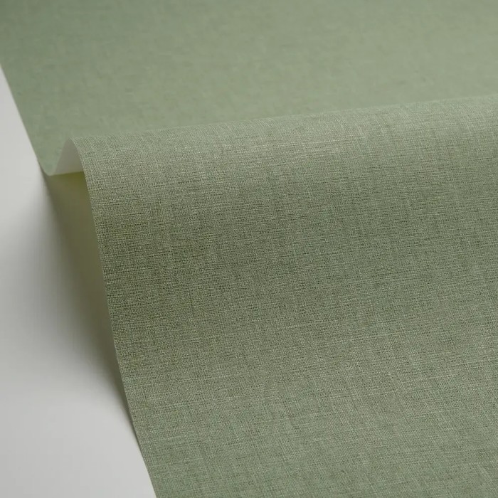 Caselio|Papier peint lin vert sauge, finition mate|Papier Peint