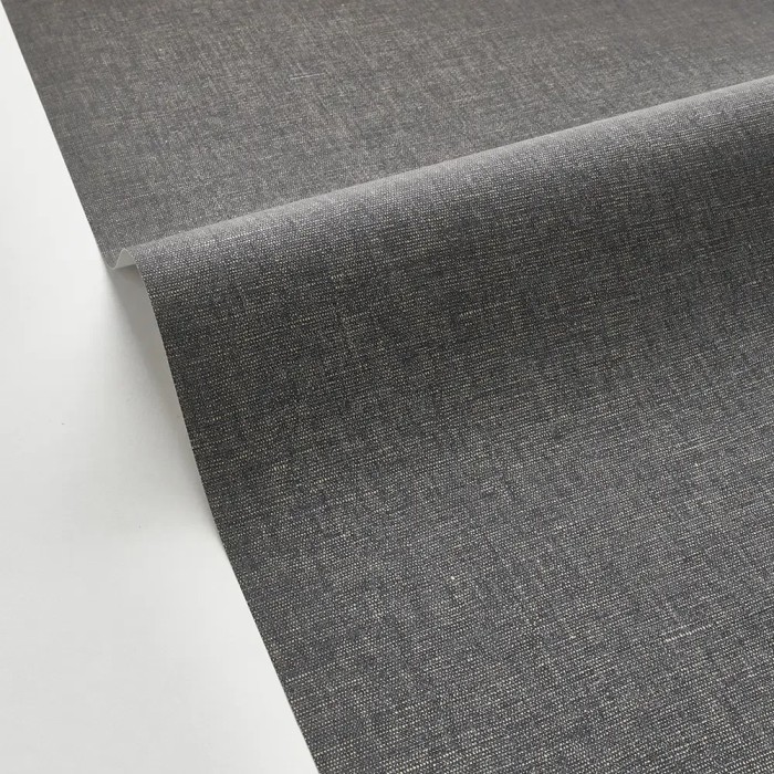 Caselio|Black and gold slubbed linen wallpaper|Wallpaper