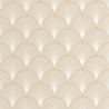 Caselio|Art Deco wallpaper with elegant beige and gold palmettes|Art Deco