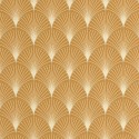 Caselio|Yellow Art Deco wallpaper with fan or palmette design|Art Deco
