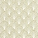 Caselio|Papier peint Art déco vert et or métallisé|Art Déco