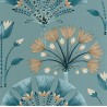 Caselio|Türkis-blaue Art-Déco-Tapete|Art Deco