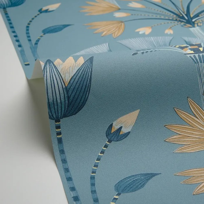 Caselio|Papier peint Art déco bleu turquoise|Art Déco