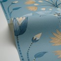 Caselio|Turquoise blue Art Deco wallpaper|Art Deco