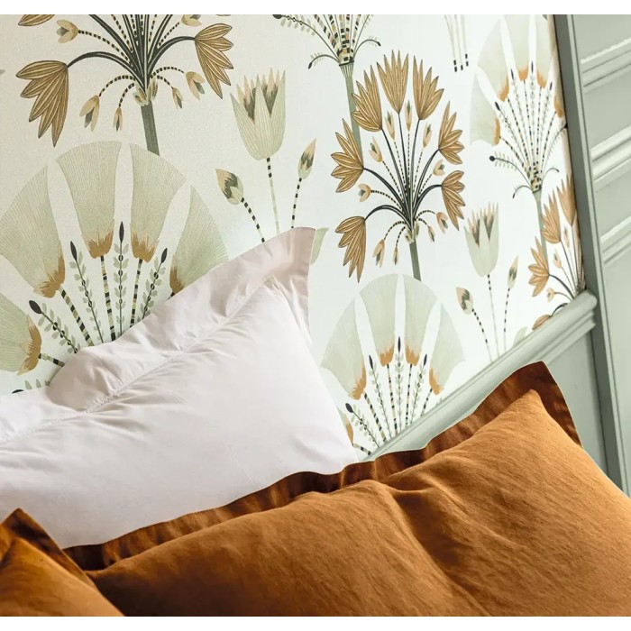 Caselio|Weiße Art-Déco-Tapete, ideal für elegante Schlafzimmer|Art Deco