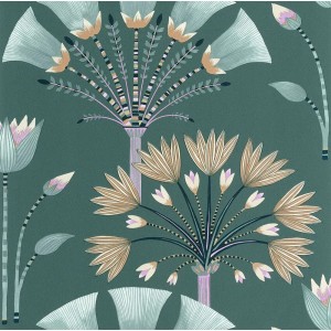 Caselio|Art-Déco-Tapete in Blau und Grün|Art Deco