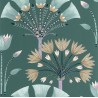Caselio|Chic green Art Deco wallpaper with palm trees|Art Deco