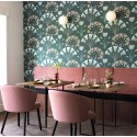 Caselio|Papel pintado art déco verde con palmeras chic|Art Deco