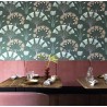 Caselio|Papel pintado art déco verde con palmeras chic|Art Deco