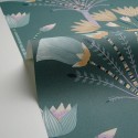 Caselio|Papier peint Art déco vert chic avec palmiers|Art Déco